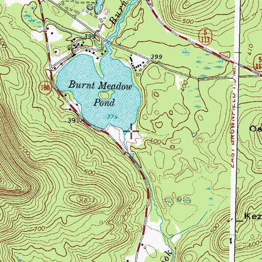 Topographic Map of Durgin Brook, ME