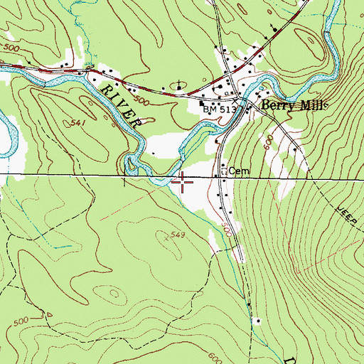 Topographic Map of Durgin Brook, ME