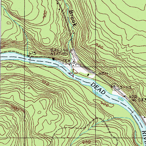 Topographic Map of Durgin Brook, ME