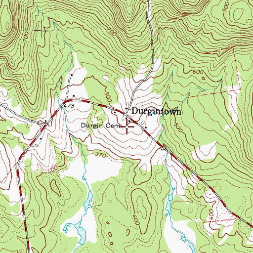 Topographic Map of Durgin Cemetery, ME