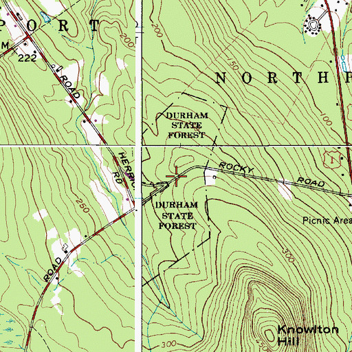 Topographic Map of Durham State Forest, ME