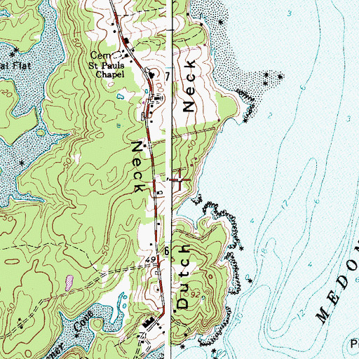 Topographic Map of Dutch Neck, ME