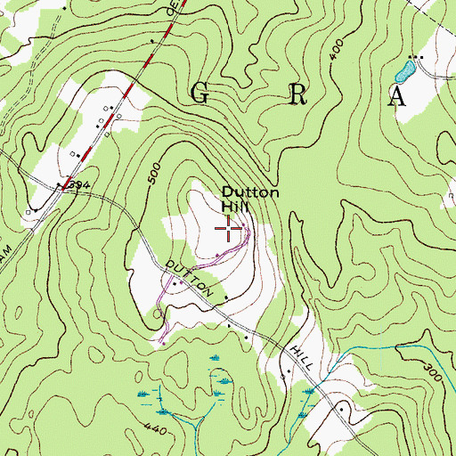 Topographic Map of Dutton Hill, ME
