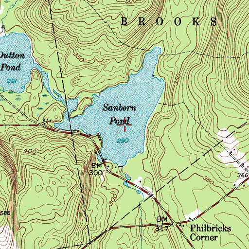 Topographic Map of Dutton Pond, ME