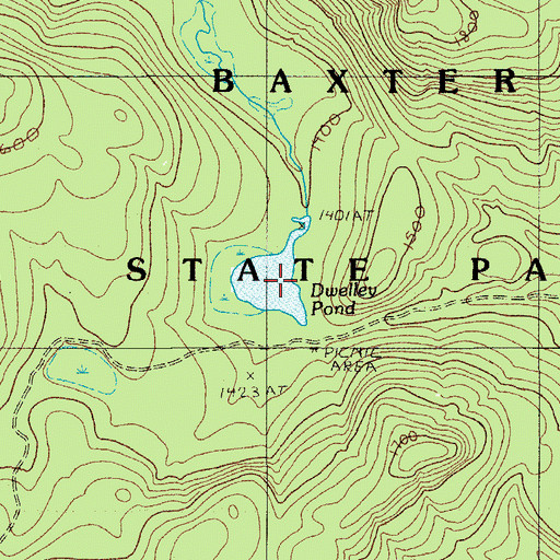 Topographic Map of Dwelley Pond, ME