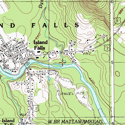 Topographic Map of Dyer Brook, ME