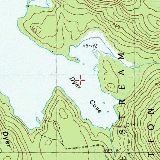 Topographic Map of Dyer Cove, ME