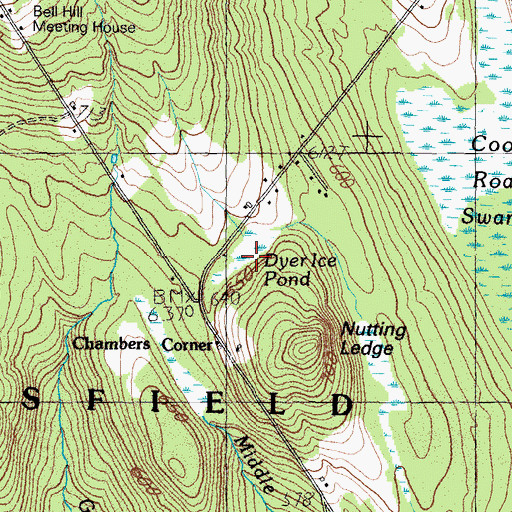Topographic Map of Dyer Ice Pond, ME