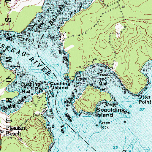 Topographic Map of Dyer Point, ME
