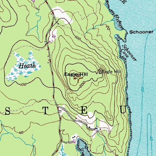 Topographic Map of Eagle Hill, ME