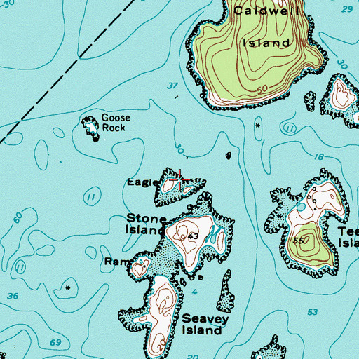 Topographic Map of Eagle Island, ME