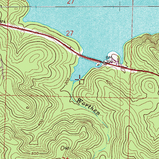 Topographic Map of Worthen Creek, AR