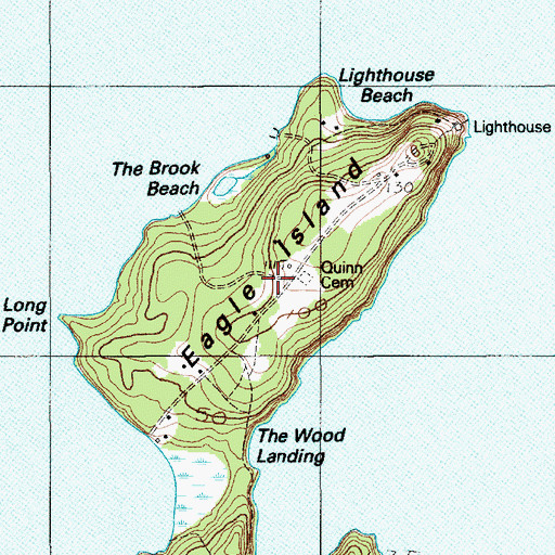Topographic Map of Eagle Island, ME