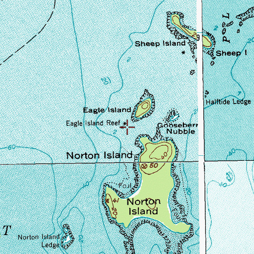Topographic Map of Eagle Island Reef, ME