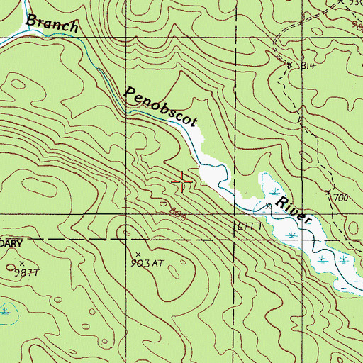 Topographic Map of Eagle Lake Tote Road, ME