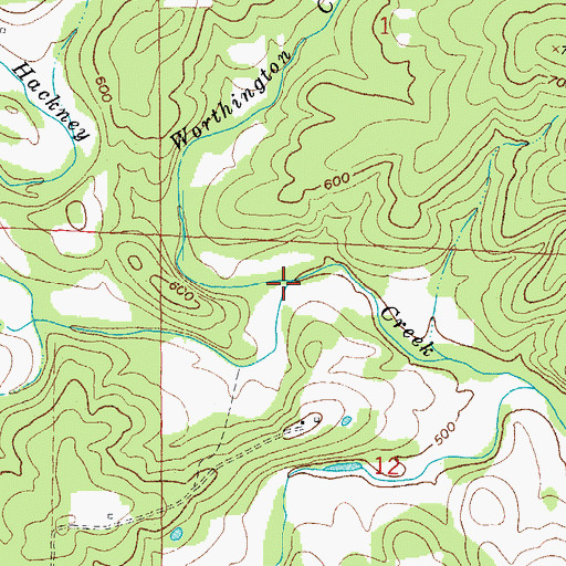 Topographic Map of Worthington Creek, AR