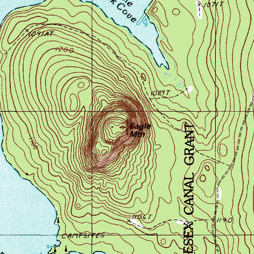 Topographic Map of Eagle Mountain, ME