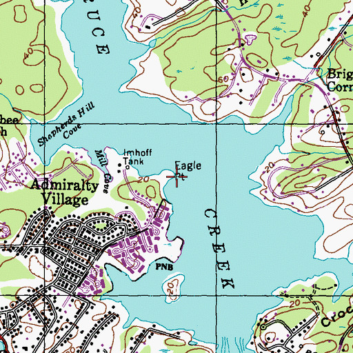 Topographic Map of Eagle Point, ME