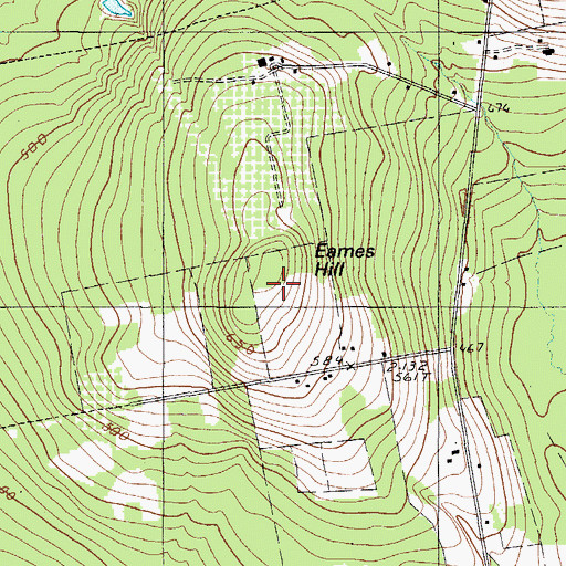 Topographic Map of Eames Hill, ME