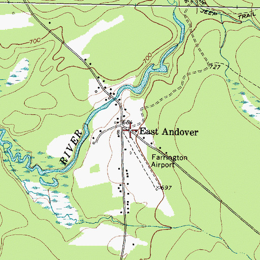Topographic Map of East Andover, ME