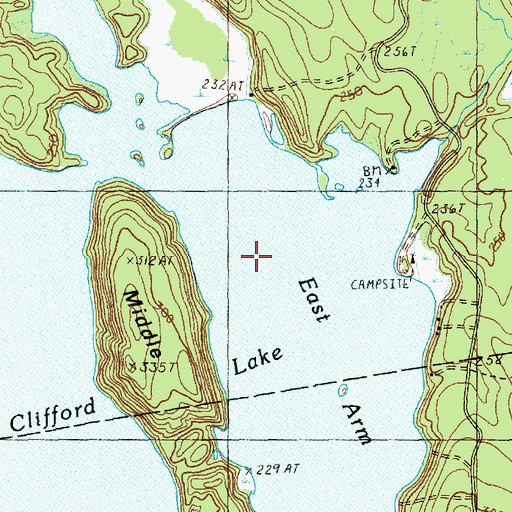Topographic Map of East Arm Clifford Lake, ME