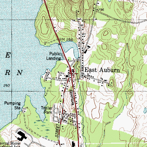 Topographic Map of East Auburn, ME