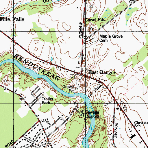Topographic Map of East Bangor, ME