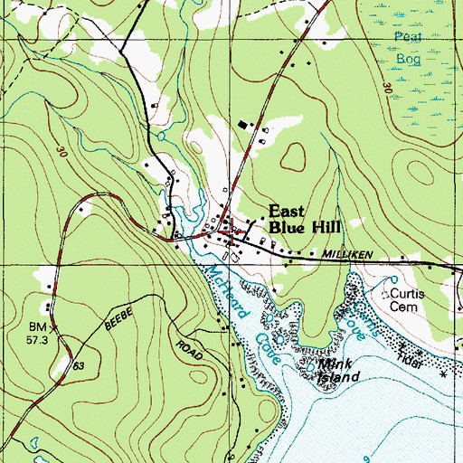 Topographic Map of East Blue Hill, ME