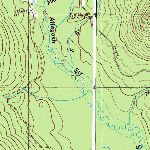 Topographic Map of East Branch Allagash Stream, ME