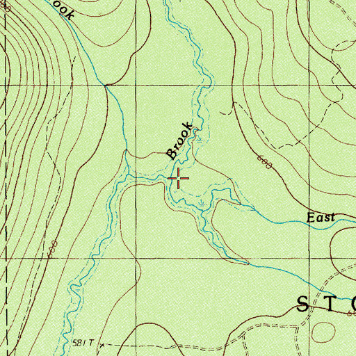 Topographic Map of East Branch Armstrong Brook, ME