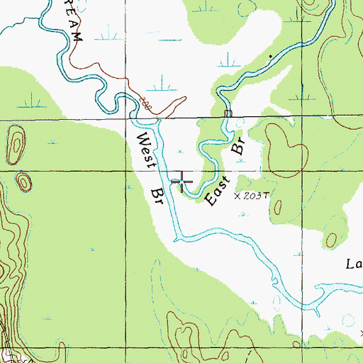 Topographic Map of East Branch Big Musquash Stream, ME