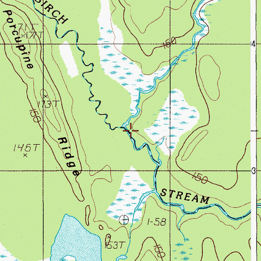 Topographic Map of East Branch Birch Stream, ME