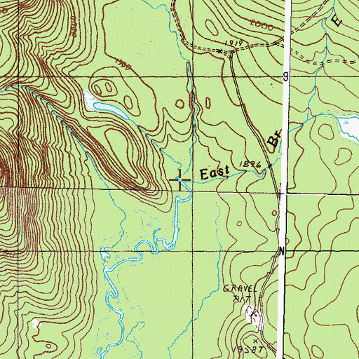 Topographic Map of East Branch Cupsuptic River, ME