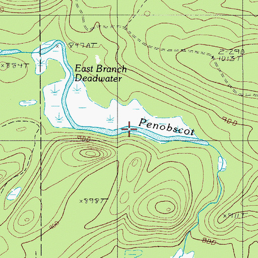 Topographic Map of East Branch Deadwater, ME
