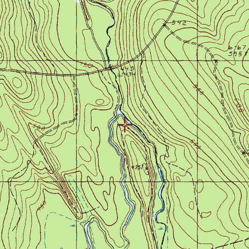 Topographic Map of East Branch Hot Brook, ME
