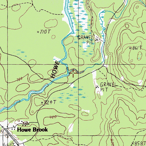Topographic Map of East Branch Howe Brook, ME