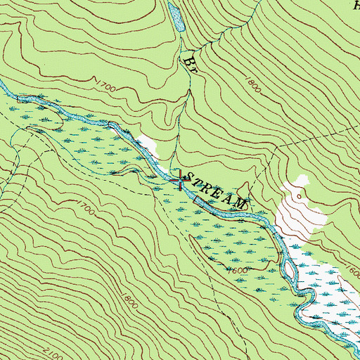 Topographic Map of East Branch Kibby Stream, ME