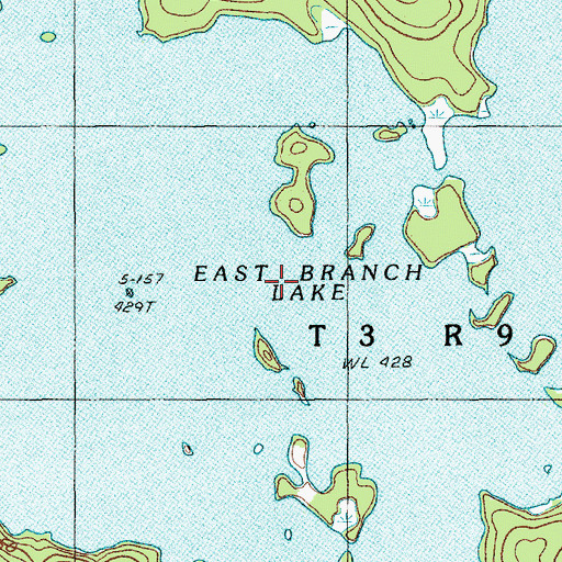 Topographic Map of East Branch Lake, ME