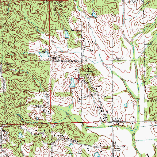 Topographic Map of Wright Cemetery, AR