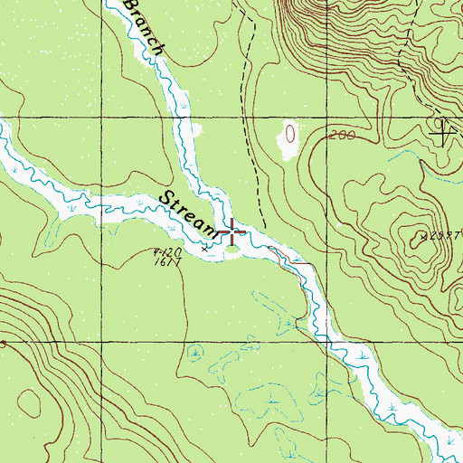 Topographic Map of East Branch Little Mopang Stream, ME