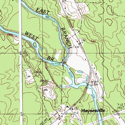 Topographic Map of East Branch Mattawamkeag River, ME