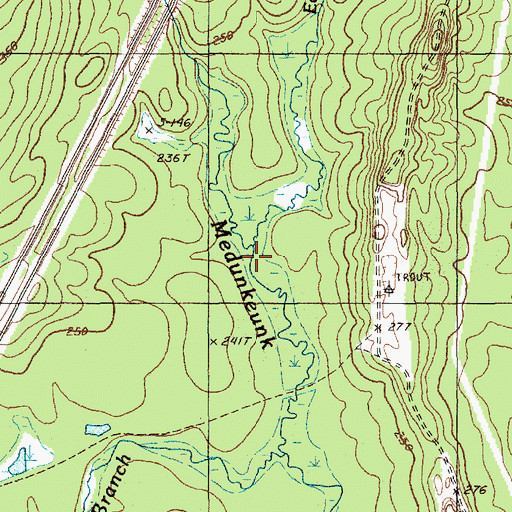 Topographic Map of East Branch Medunkeunk Stream, ME