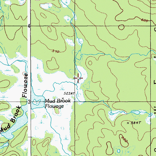 Topographic Map of East Branch Mud Brook, ME