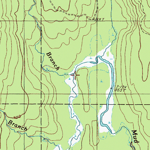 Topographic Map of East Branch Mud Brook, ME