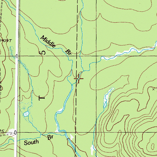 Topographic Map of East Branch Norris Brook, ME