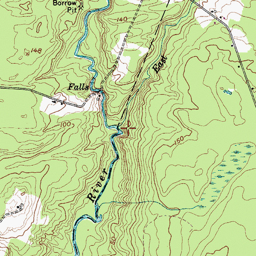Topographic Map of East Branch Oyster River, ME