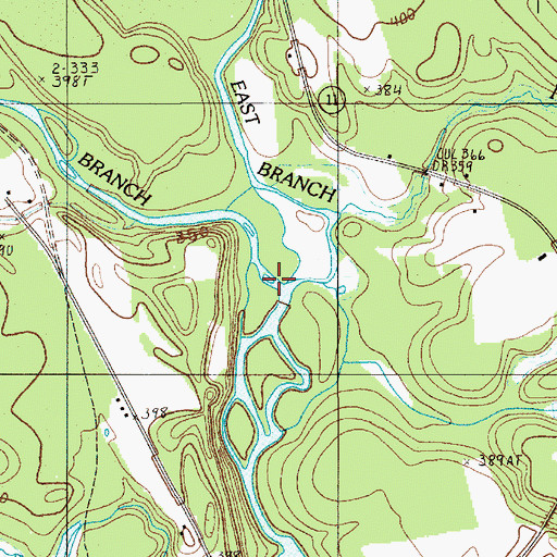 Topographic Map of East Branch Pleasant River, ME