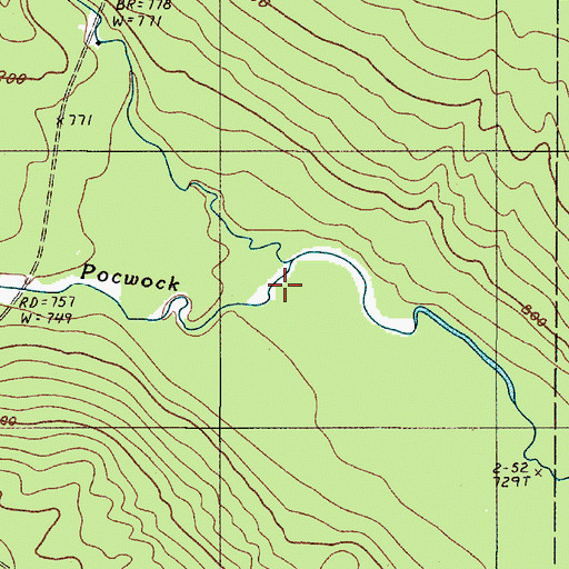 Topographic Map of East Branch Pocwock Stream, ME