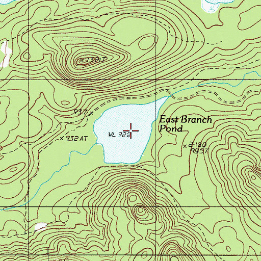 Topographic Map of East Branch Pond, ME