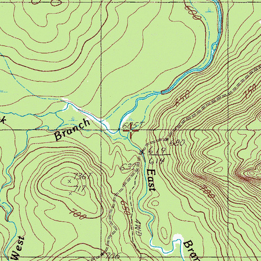 Topographic Map of East Branch Presque Isle Stream, ME